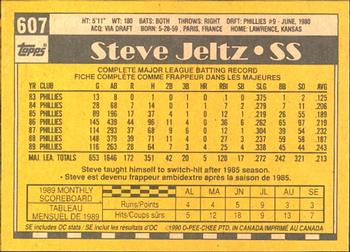 1990 O-Pee-Chee #607 Steve Jeltz Back
