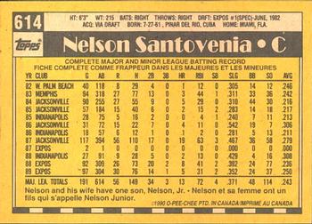 1990 O-Pee-Chee #614 Nelson Santovenia Back
