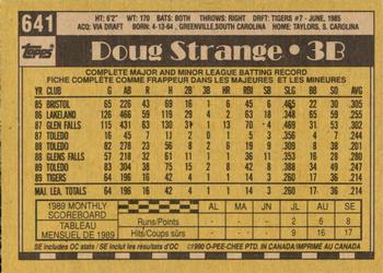 1990 O-Pee-Chee #641 Doug Strange Back