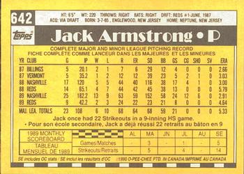 1990 O-Pee-Chee #642 Jack Armstrong Back