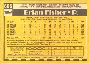 1990 O-Pee-Chee #666 Brian Fisher Back