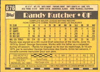 1990 O-Pee-Chee #676 Randy Kutcher Back