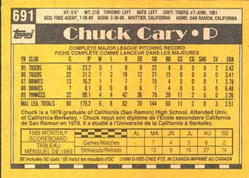 1990 O-Pee-Chee #691 Chuck Cary Back