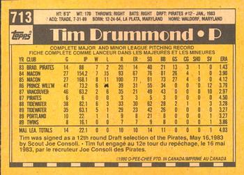 1990 O-Pee-Chee #713 Tim Drummond Back