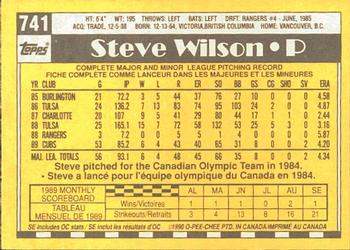 1990 O-Pee-Chee #741 Steve Wilson Back