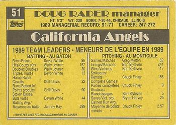 1990 O-Pee-Chee #51 Doug Rader Back