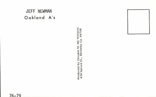 1976 Doug McWilliams Postcards #76-79 Jeff Newman Back