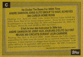 1990 O-Pee-Chee - Wax Box Bottom Panels Singles #C Andre Dawson Back