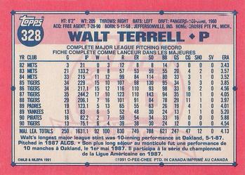 1991 O-Pee-Chee #328 Walt Terrell Back