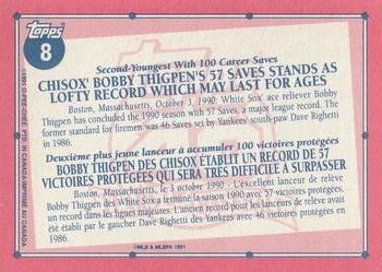 1991 O-Pee-Chee #8 Bobby Thigpen Back
