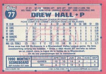 1991 O-Pee-Chee #77 Drew Hall Back