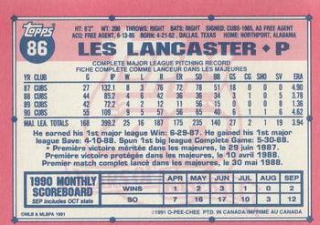 1991 O-Pee-Chee #86 Les Lancaster Back