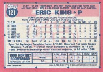 1991 O-Pee-Chee #121 Eric King Back