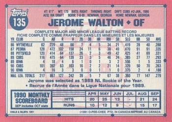1991 O-Pee-Chee #135 Jerome Walton Back
