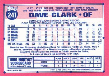 1991 O-Pee-Chee #241 Dave Clark Back