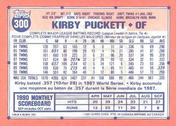 1991 O-Pee-Chee #300 Kirby Puckett Back
