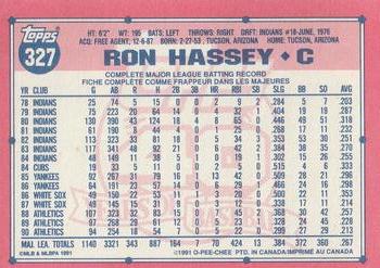 1991 O-Pee-Chee #327 Ron Hassey Back
