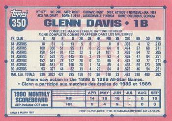 1991 O-Pee-Chee #350 Glenn Davis Back