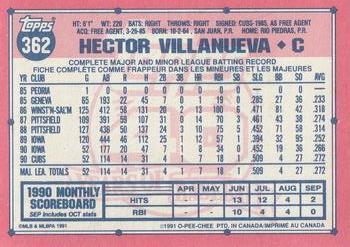 1991 O-Pee-Chee #362 Hector Villanueva Back