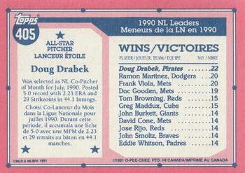 1991 O-Pee-Chee #405 Doug Drabek Back