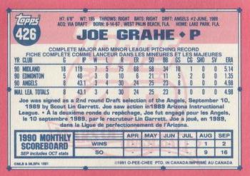 1991 O-Pee-Chee #426 Joe Grahe Back