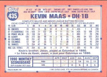 1991 O-Pee-Chee #435 Kevin Maas Back