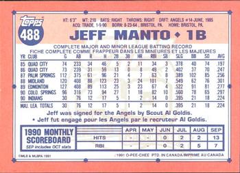 1991 O-Pee-Chee #488 Jeff Manto Back