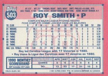 1991 O-Pee-Chee #503 Roy Smith Back