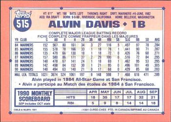 1991 O-Pee-Chee #515 Alvin Davis Back
