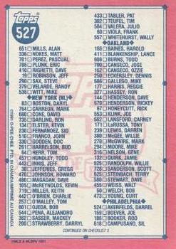 1991 O-Pee-Chee #527 Checklist 4 of 6 Back