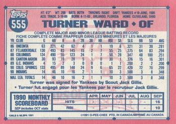 1991 O-Pee-Chee #555 Turner Ward Back
