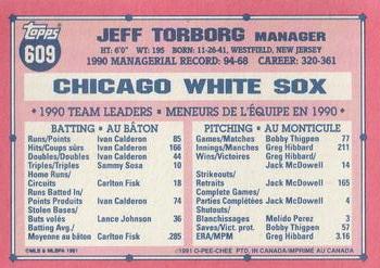 1991 O-Pee-Chee #609 Jeff Torborg Back