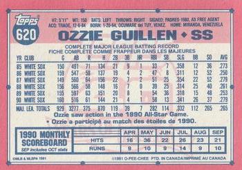 1991 O-Pee-Chee #620 Ozzie Guillen Back