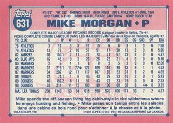 1991 O-Pee-Chee #631 Mike Morgan Back