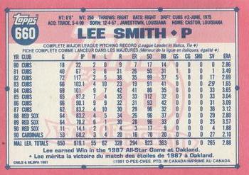 1991 O-Pee-Chee #660 Lee Smith Back