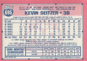 1991 O-Pee-Chee #695 Kevin Seitzer Back