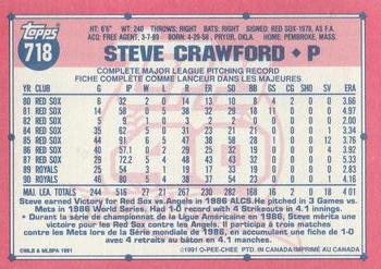 1991 O-Pee-Chee #718 Steve Crawford Back