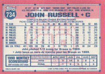 1991 O-Pee-Chee #734 John Russell Back
