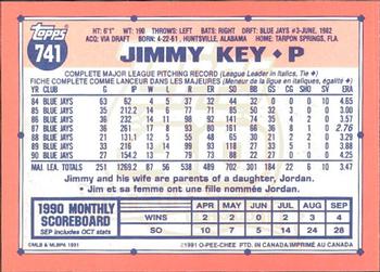 1991 O-Pee-Chee #741 Jimmy Key Back
