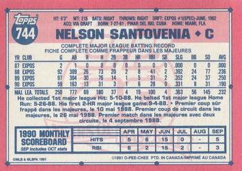 1991 O-Pee-Chee #744 Nelson Santovenia Back