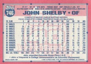 1991 O-Pee-Chee #746 John Shelby Back