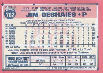 1991 O-Pee-Chee #782 Jim Deshaies Back