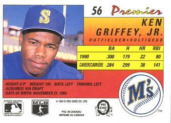 1991 O-Pee-Chee Premier #56 Ken Griffey, Jr. Back