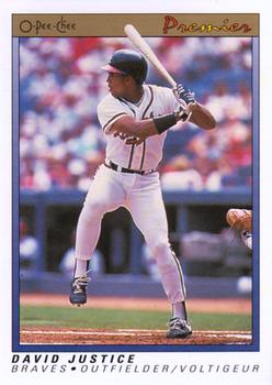 1991 O-Pee-Chee Premier #70 David Justice Front