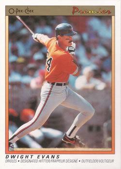 1991 O-Pee-Chee Premier #39 Dwight Evans Front