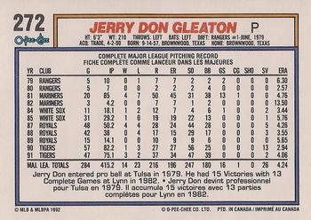 1992 O-Pee-Chee #272 Jerry Don Gleaton Back