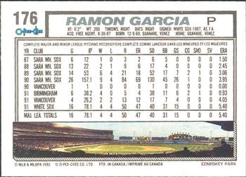 1992 O-Pee-Chee #176 Ramon Garcia Back