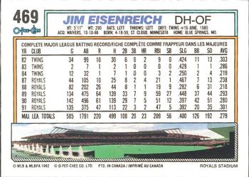 1992 O-Pee-Chee #469 Jim Eisenreich Back