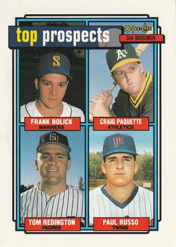 1992 O-Pee-Chee #473 Frank Bolick / Craig Paquette / Tom Redington / Paul Russo Front