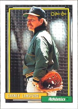 1992 O-Pee-Chee #495 Carney Lansford Front